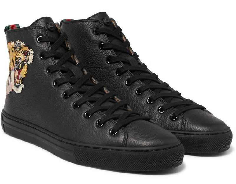 Gucci Major Tiger Appliquéd Sneakers