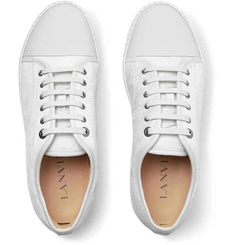 Lanvin Cap-Toe Nubuck Sneakers