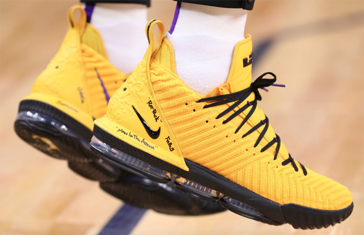 Nike LeBron 16 "Yellow" PE via @Lakers