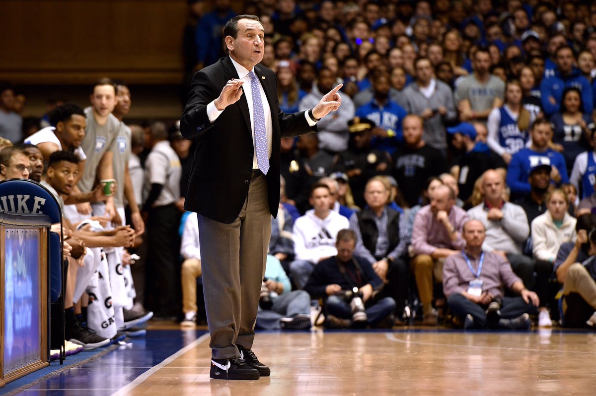 Coach K in the Off White x Nike Air Force 1 Low 