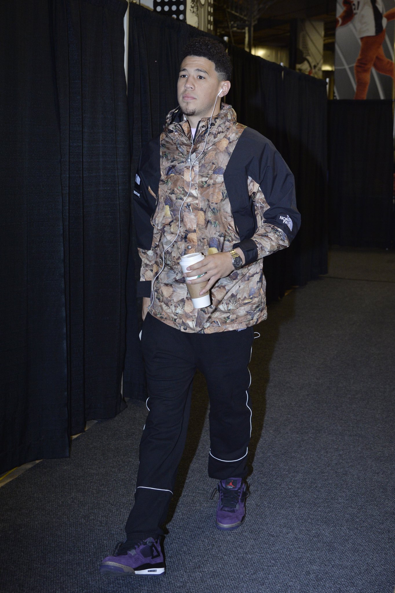 Devin Booker in the Travis Scott x Air Jordan 4 