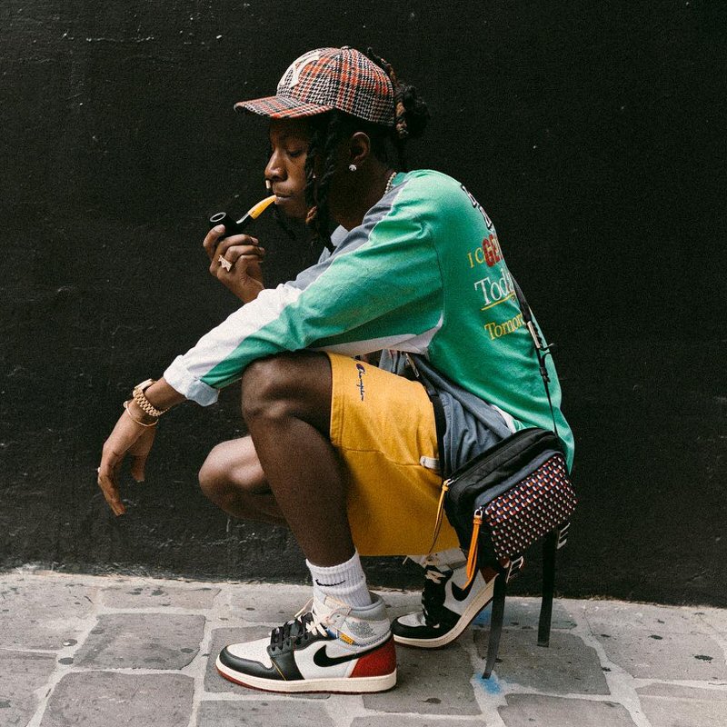 Joey Badass in the Union Los Angeles x Air Jordan 1 "Black Toe"