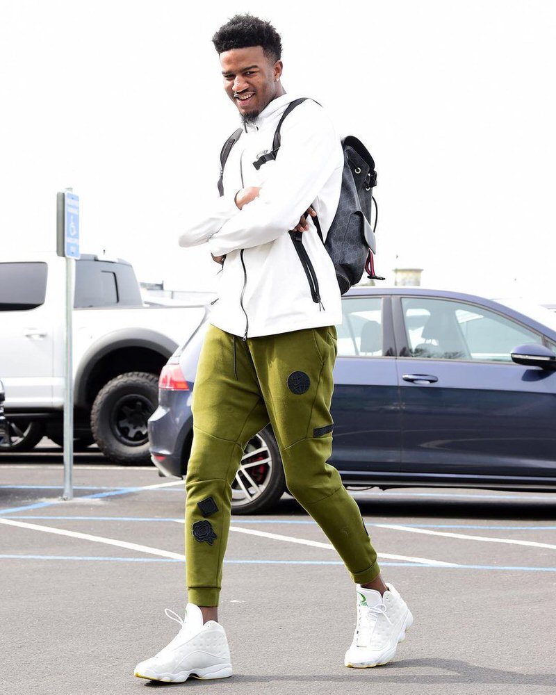 Jordan Bell in the Air Jordan 13 "Oregon PE"