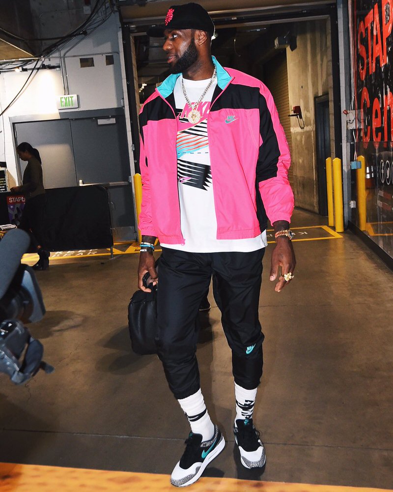 Lebron James in the Atmos x Nike Air Max 1 