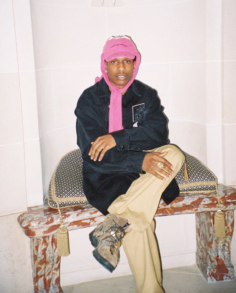 Asap Rocky in the Marine Serre x Nike sneakers 