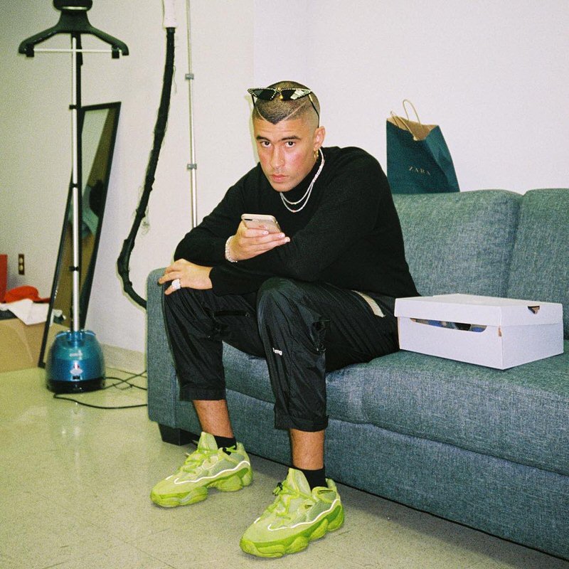 Bad Bunny in the Custom adidas Yeezy 500 