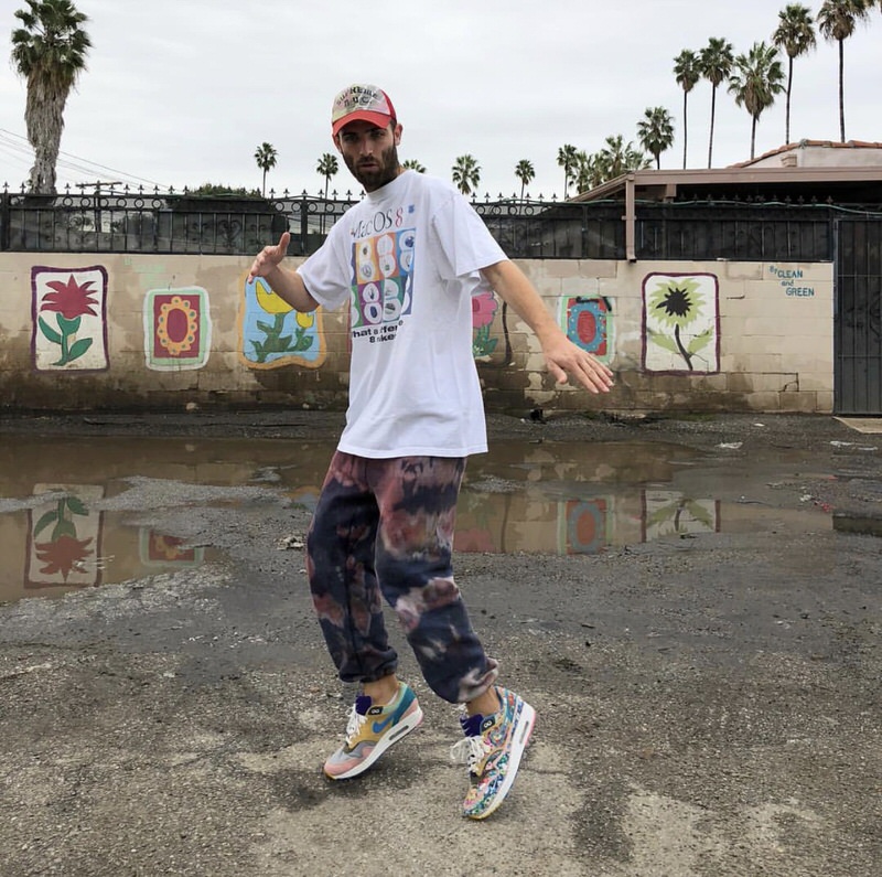 With tie-dye sweats like these and Sean's Air Maxes, there's no doubt you'll be dancing in the rain.