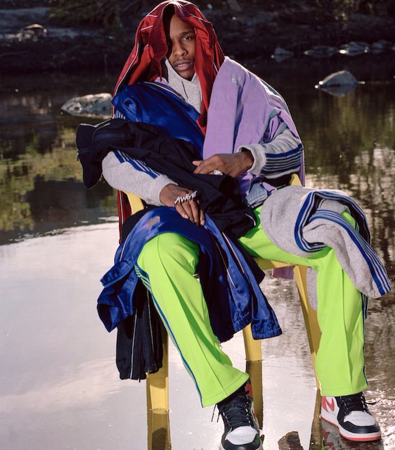 Asap Rocky in the Air Jordan 1 "Track Red"