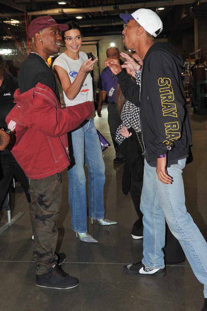 Travis Scott wearing the rare Carhartt SB Dunk Lows.