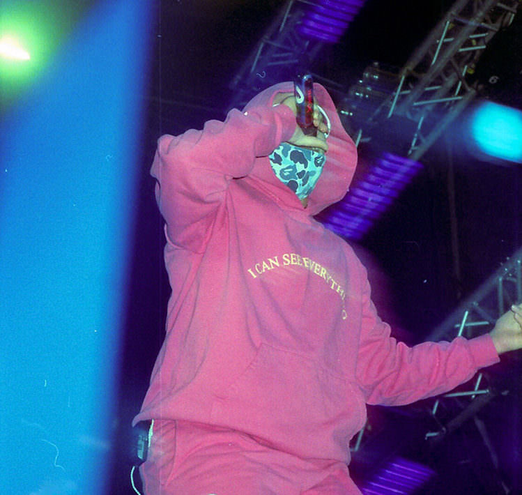 Bad Bunny performing at Baja Beach Fest