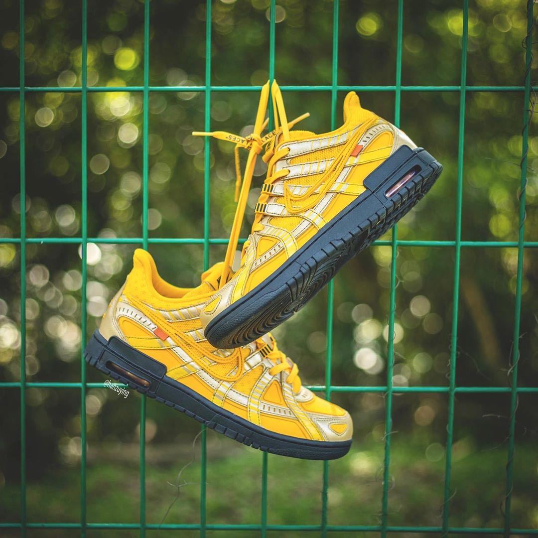 Off-White x Nike Air Rubber Dunk "University Gold" CU6015-700