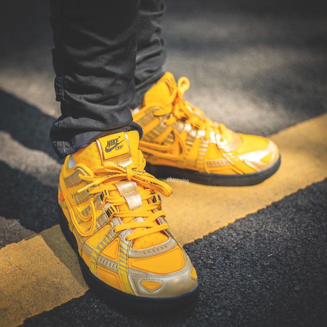 Off-White x Nike Air Rubber Dunk "University Gold" CU6015-700