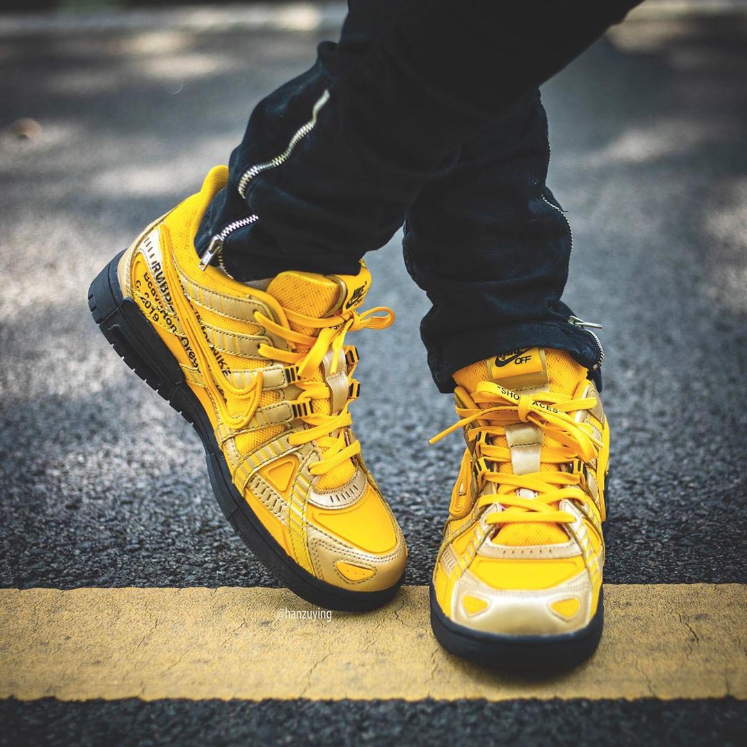 Off-White x Nike Air Rubber Dunk "University Gold" CU6015-700