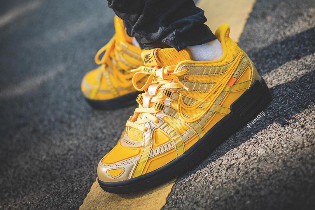 Off-White x Nike Air Rubber Dunk "University Gold" CU6015-700