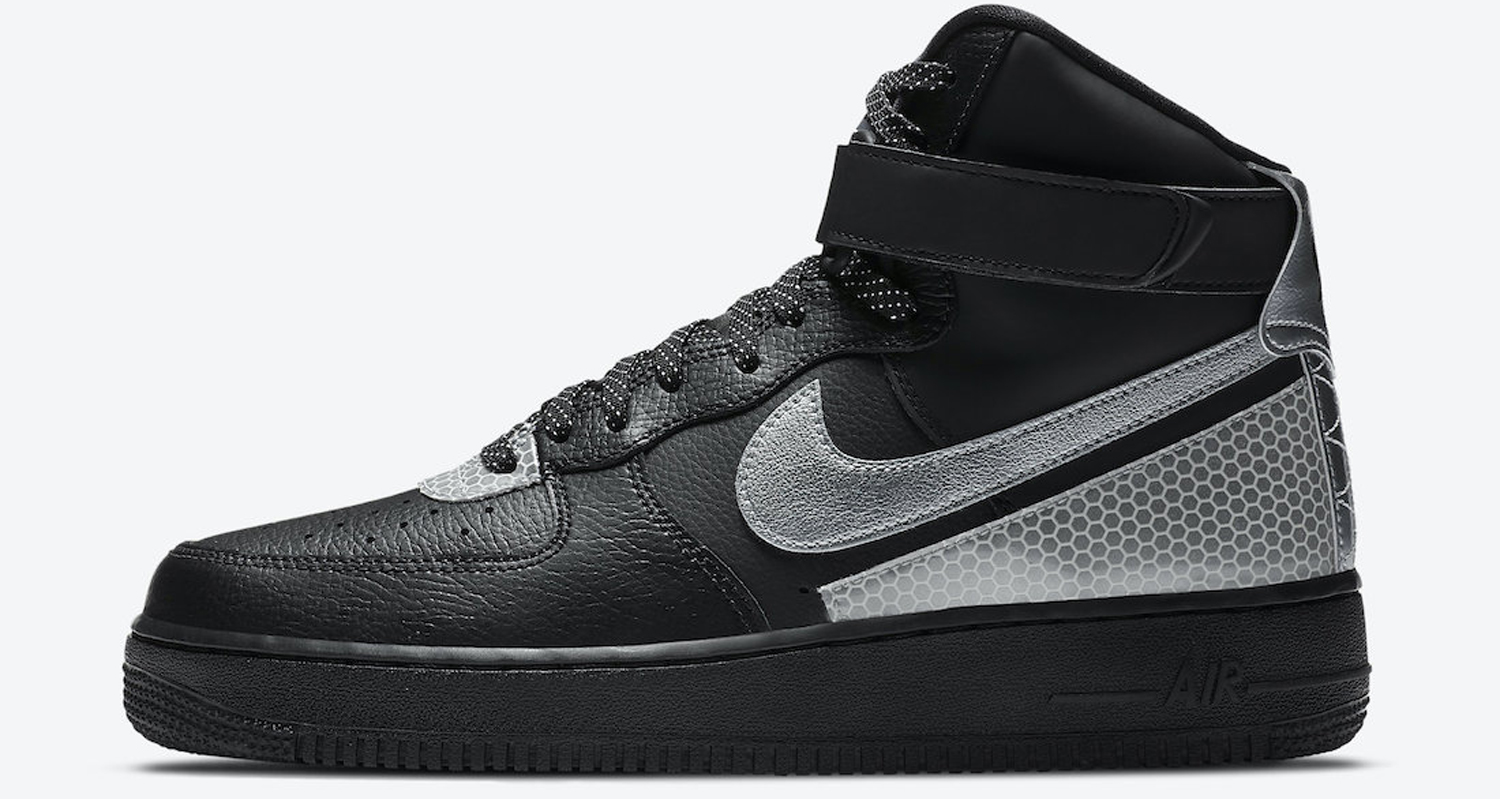 3m nike air force 1 high black silver