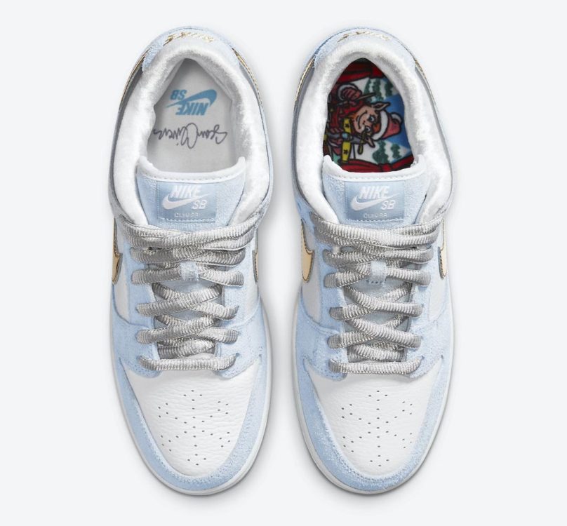 sean-cliver-nike-sb-dunk-low-white-psychic-blue-metallic-gold-dc9936-100-release-date