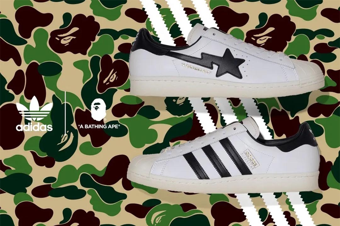 BAPE x adidas Superstar 80s Black/White Lead