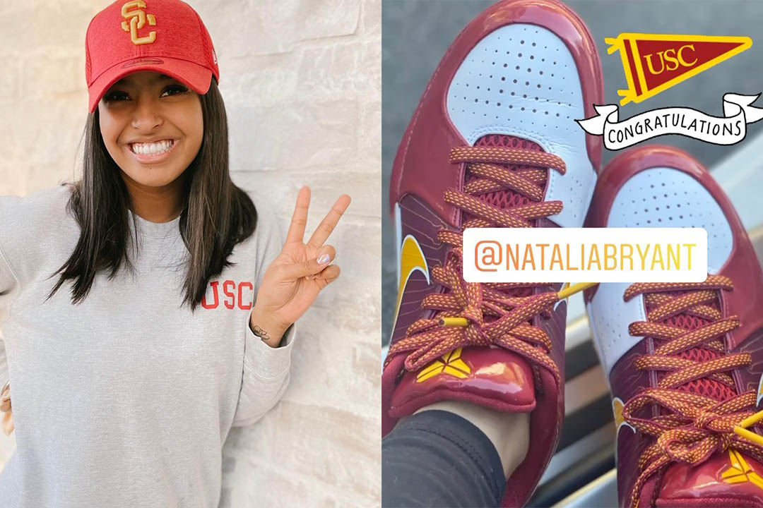 Natalia Bryant Celebrates USC Acceptance With Kobe Zoom 4 USC PE