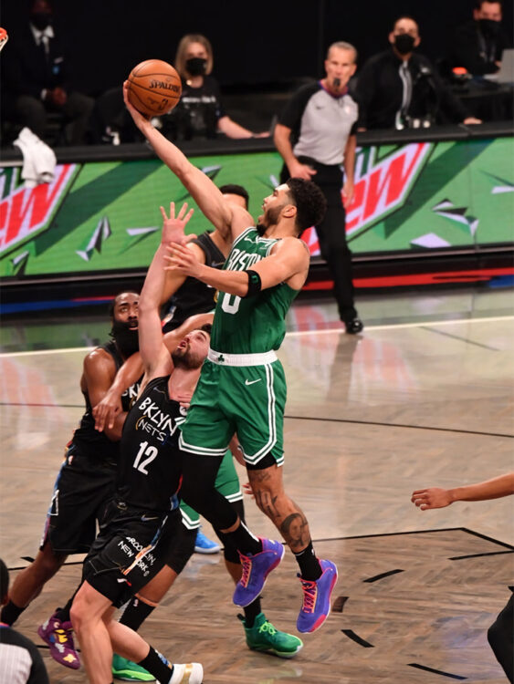 Jayson Tatum in the Air Jordan 34 PE "Taco"