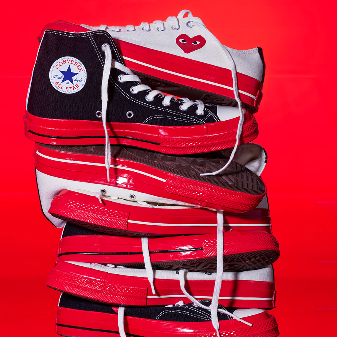 Comme des Garçons PLAY x Converse Chuck 70 “Red” Collection