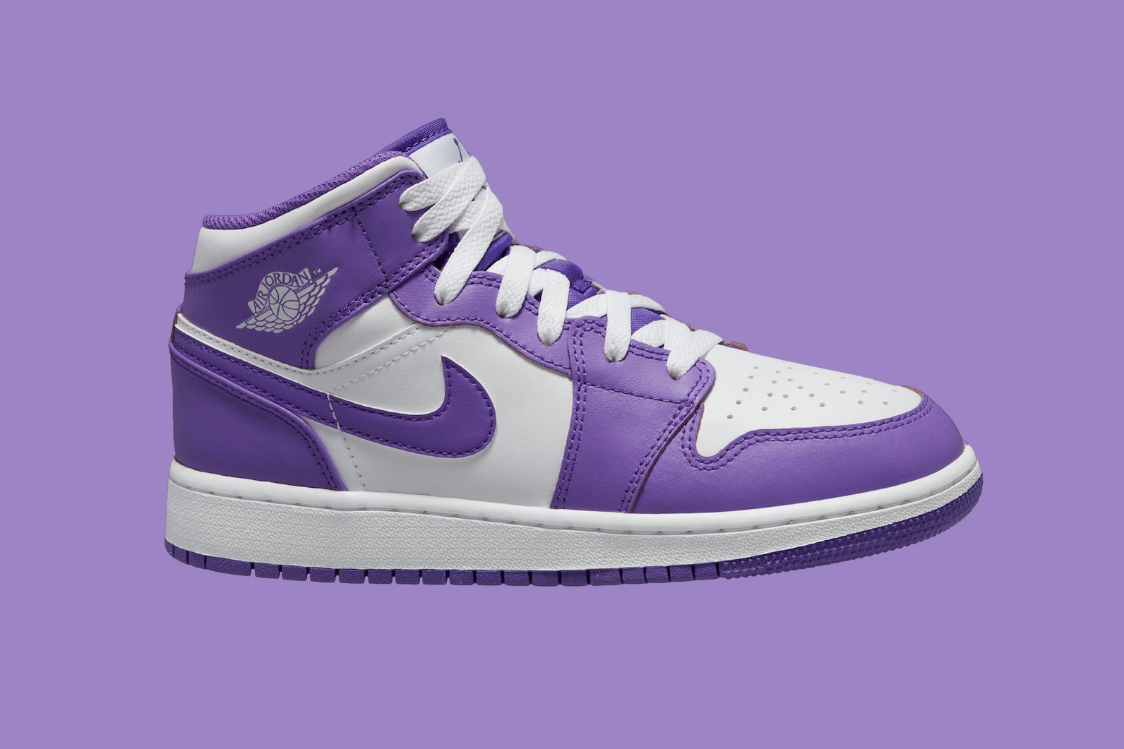 Air Jordan 1 Mid GS "White Purple" DQ8423-511