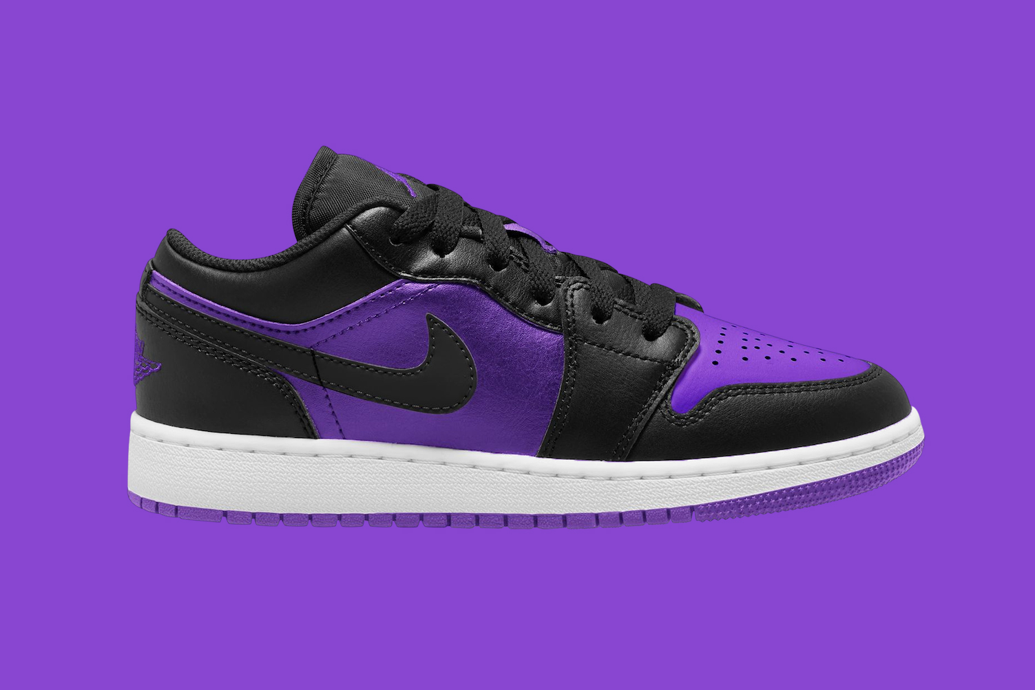 Air Jordan 1 Low GS "Black/Purple" 553560-505