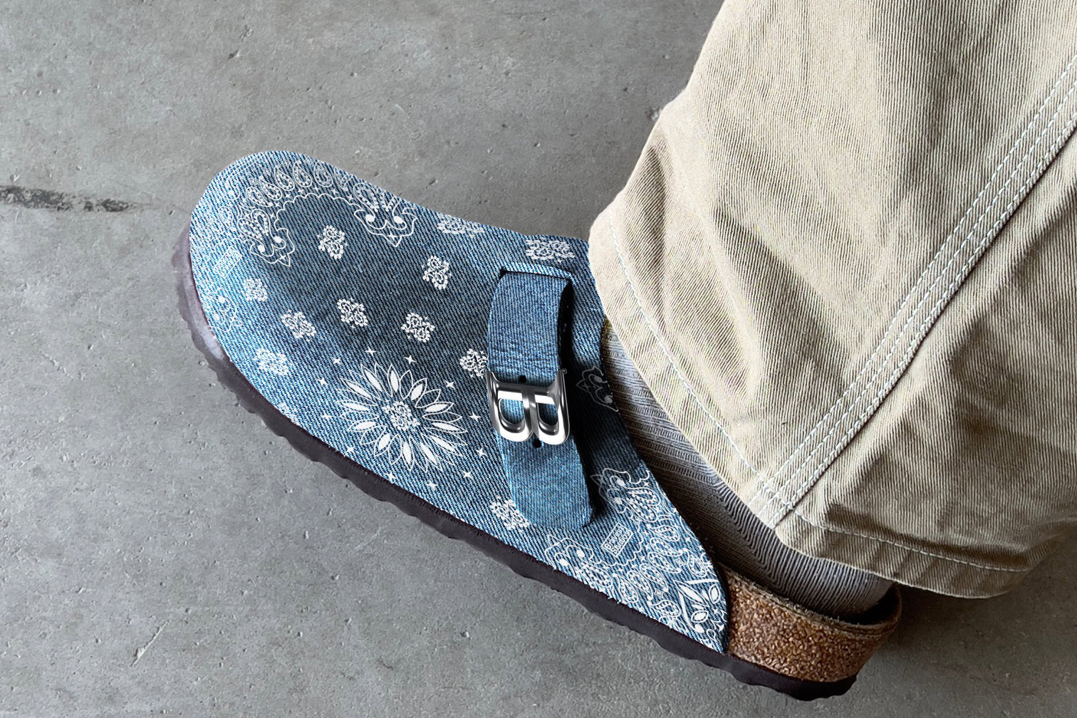 Bravest Studios "Denim Paisley Tokyo Mule"