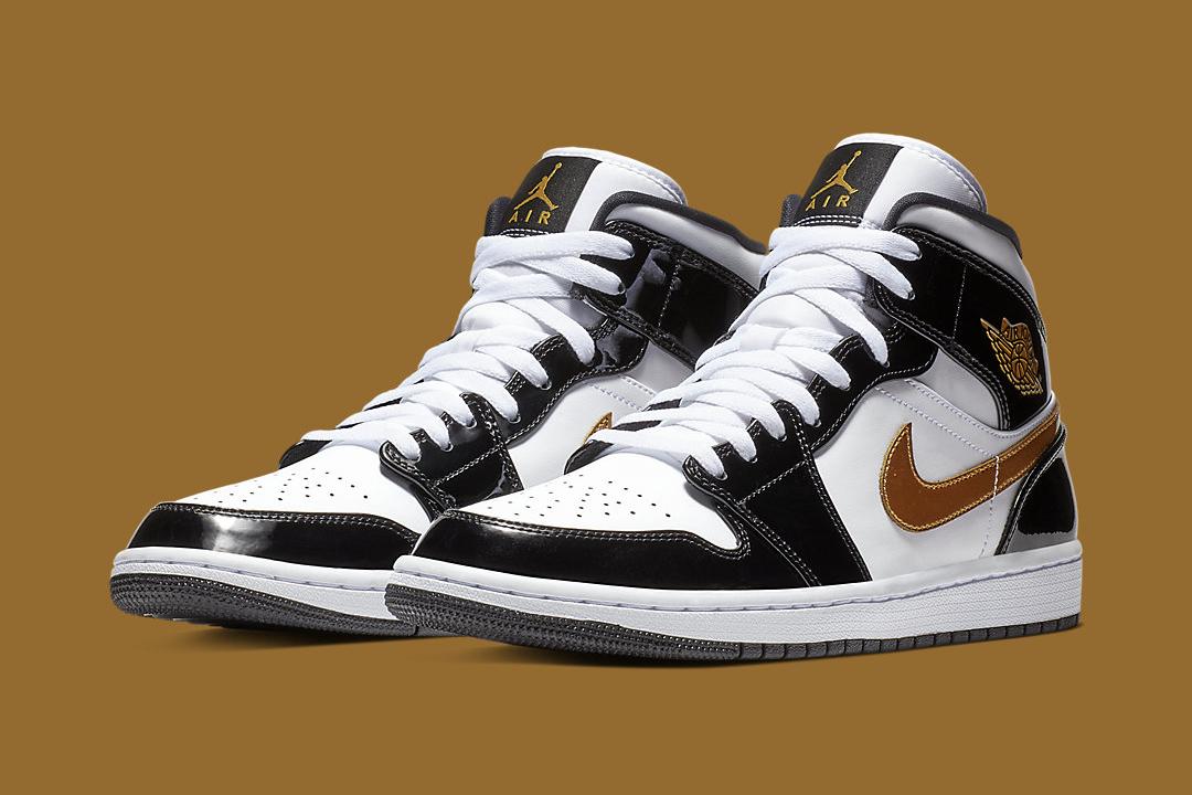 Air Jordan 1 Mid SE "Black/Metallic Gold-White" 852542-007