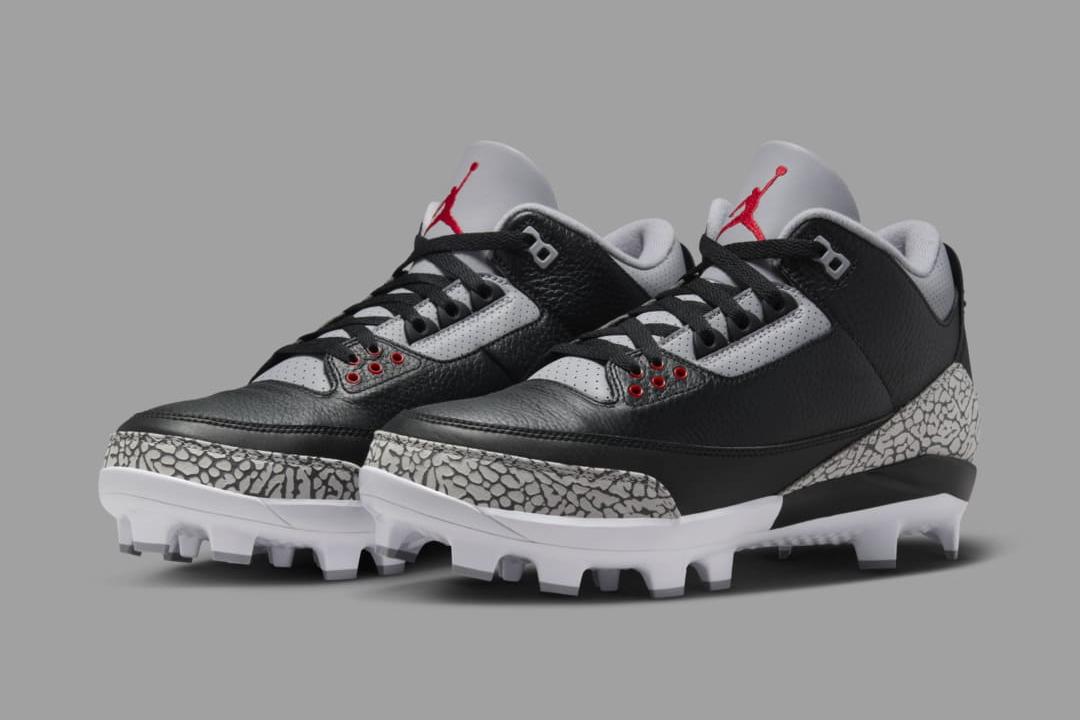 Air Jordan 3 Baseball Cleat "Black Cement" FZ8627-001