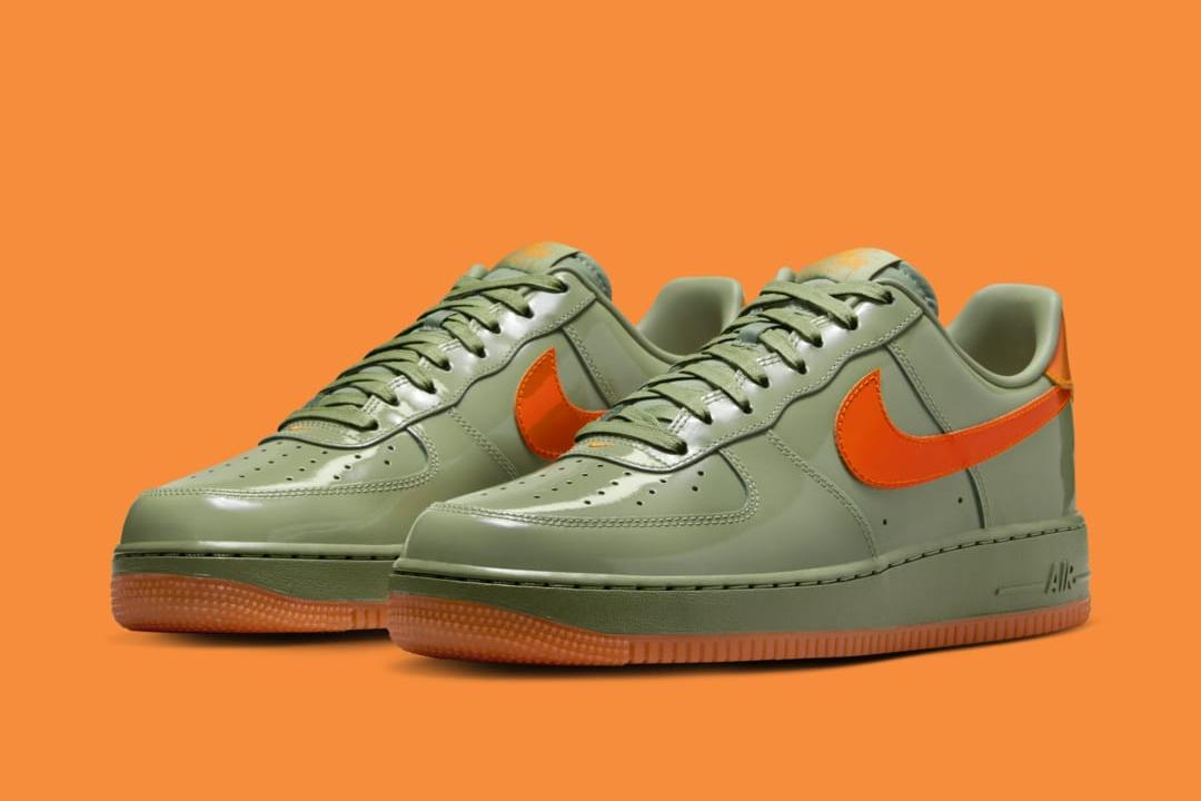 Nike Air Force 1 Low Premium "Oil Green/Safety Orange" HJ9118-386